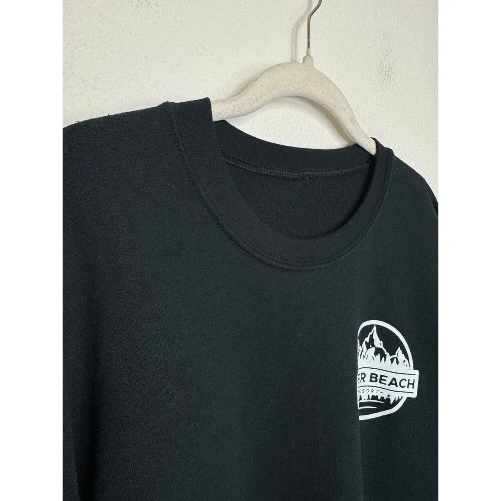 Silver Beach XL Unisex Sweatshirt Butterfly Print Black Long Sleeve Crewneck - Picture 3 of 7